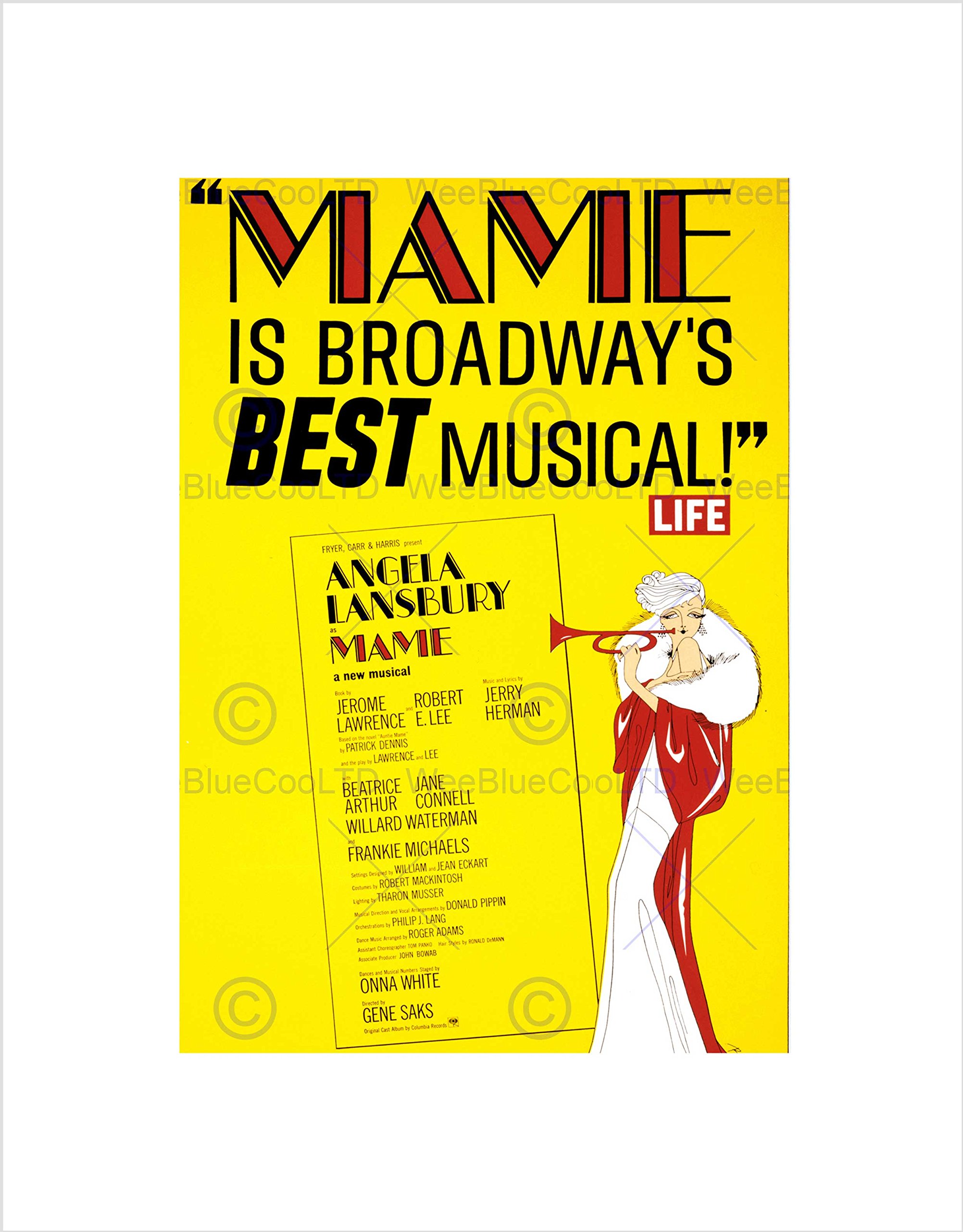 Wee Blue Coo Advert Theatre Stage Musical Mame Lansbury Broadway Wall Art Print