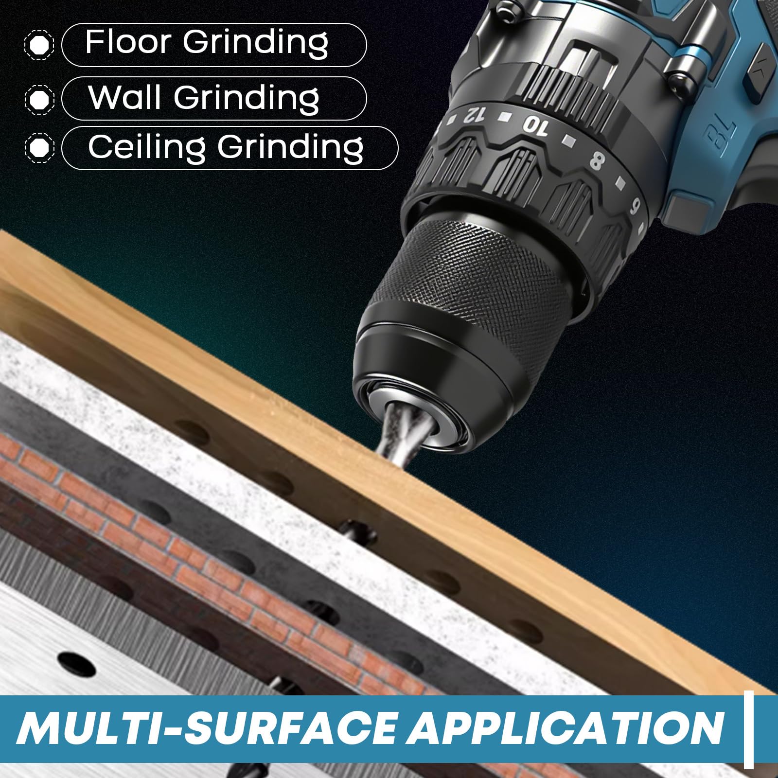 Juego de destornilladores de 140 Nm, compatible con batería Makita de 18 V (sin batería), 2 marchas, tornillo de percusión pesado, sin escobillas, con antitorsión, juego de 44 accesorios, para madera