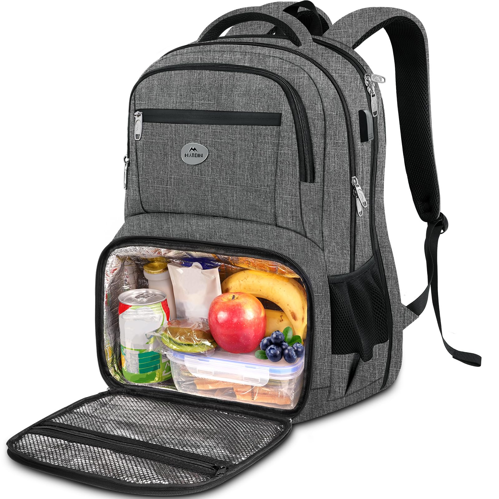MATEIN Work Backpack for Men Large Anti Theft Lunch Backpack with Laptop Compartment TSA Friendly Travel Carry On