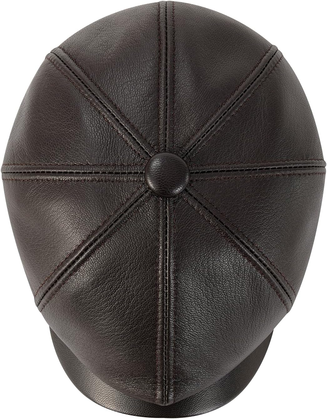 VOBOOM Men Women Genuine Newsboy Leather Cap 8 Panel Gatsby Ivy Hat - Image 4