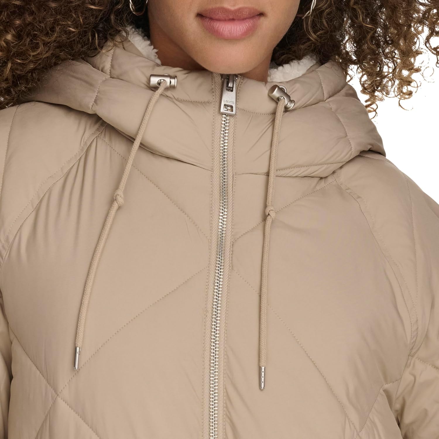 Levi's Women's Soft Sherpa Lined Diamond Quilted Long Parka Jacket (Standard & Plus Sizes) - Image 6