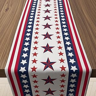 4th of July Decorations - Patriotic Table Runner for 250th Anniversary America Merchandise | Memorial Day Decorations - Fourth of July Decor Accessories for Indoor Outdoor Home Party Supplies