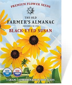 The Old Farmer's Almanac Black Eyed Susan Seeds (Rudbeckia) - Approx 1200 Non-GMO Flower Seeds from USA