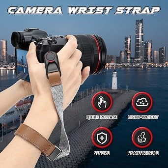 SUNYA Camera Wrist Strap with Quick Release Buckle. Nylon Rope Hand Strap Compatible for DSLR or Mirrorless Camera