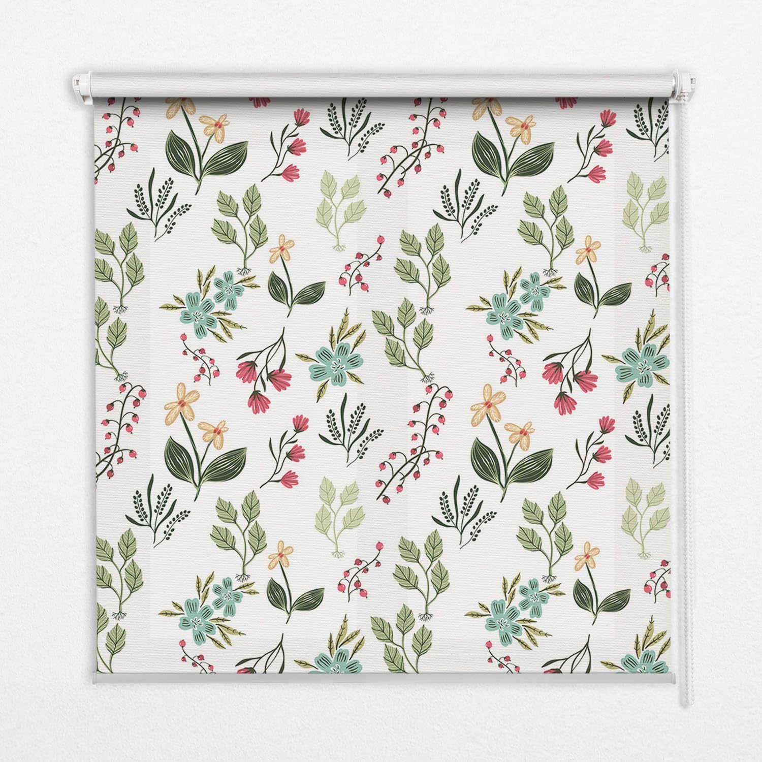 Store enrouleur banne intérieur perméable 50x50cm store sans perçage motif plantes