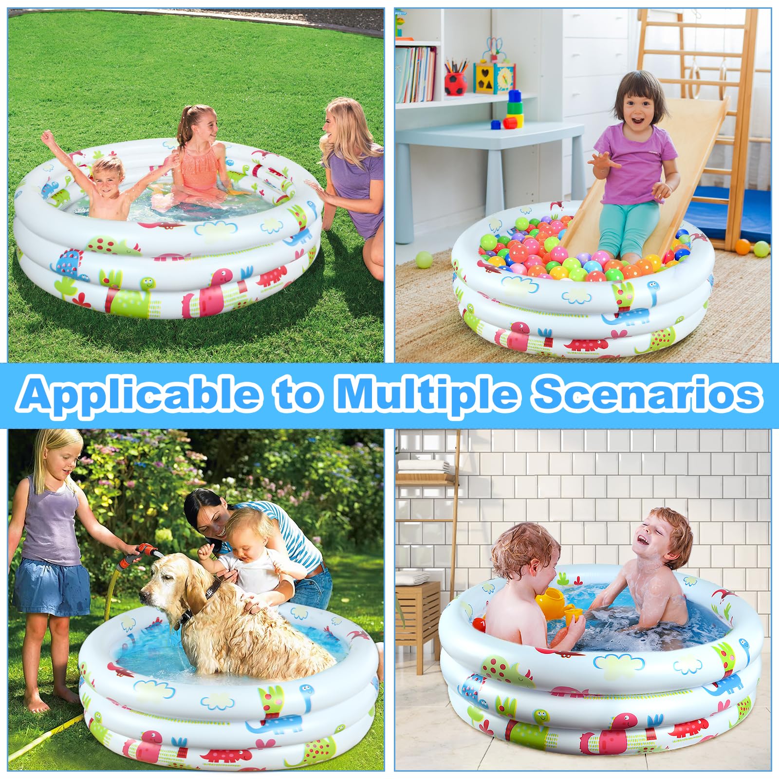 Piscina gonfiabile per bambini, Ø 90 x 22 cm, piscina per bambini, piscina rotonda, piscina per bambini per giardini/esterni/spiagge