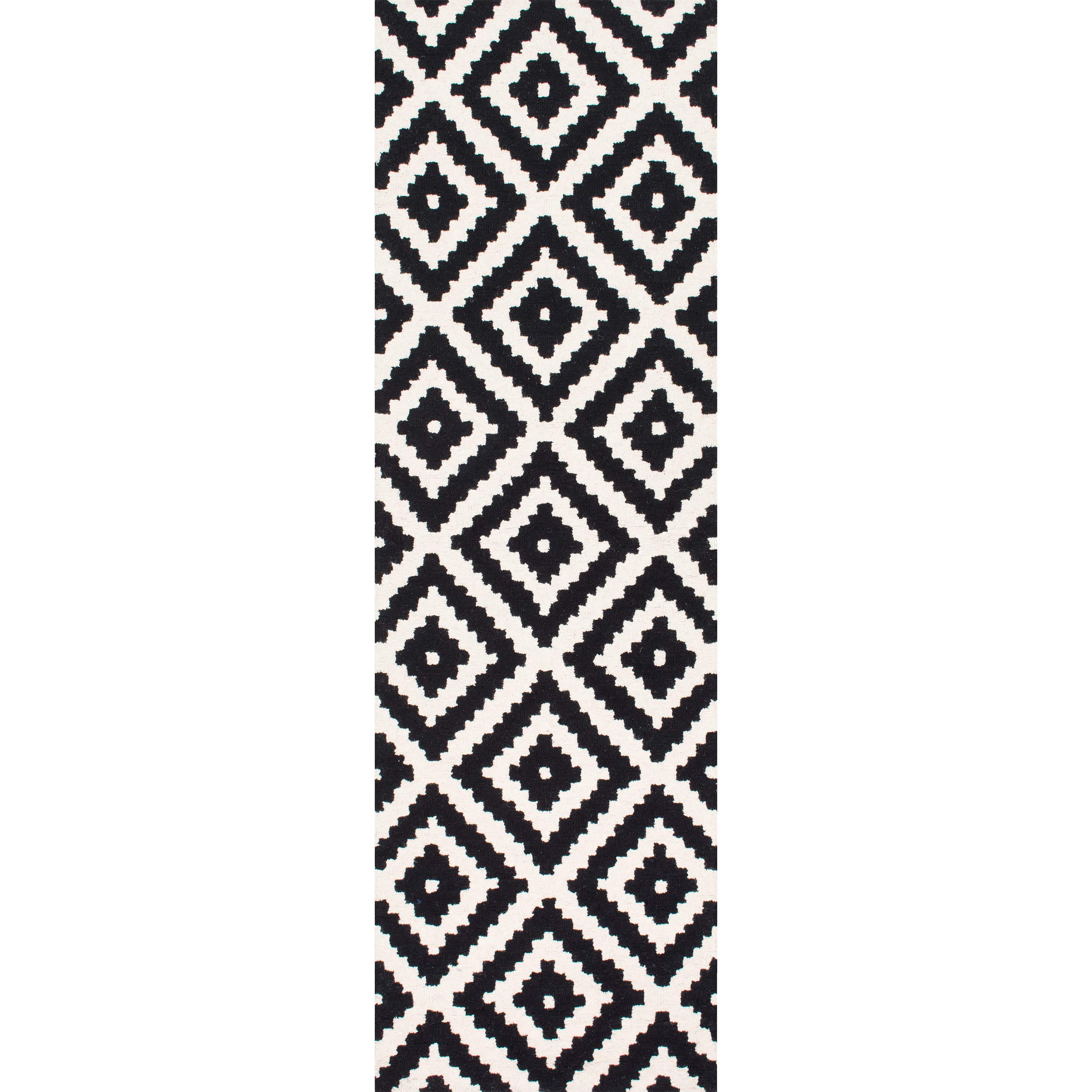 nuLOOM Kellee Contemporary Wool Runner Rug, 2' 6" x 6', Black