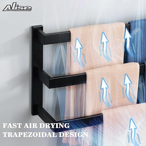 Miniatura 4 de Alise Toallero de baño de acero inoxidable SUS304, toallero de 23.2 pulgadas, color negro mate, GOY003-B