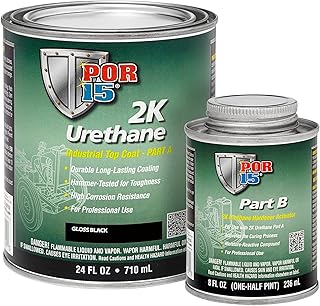 2K Urethane - Gloss Black - 32 FL OZ - Two Part Industrial Top Coat | Durable Long-Lasting Coating | Hammer Tough Finish