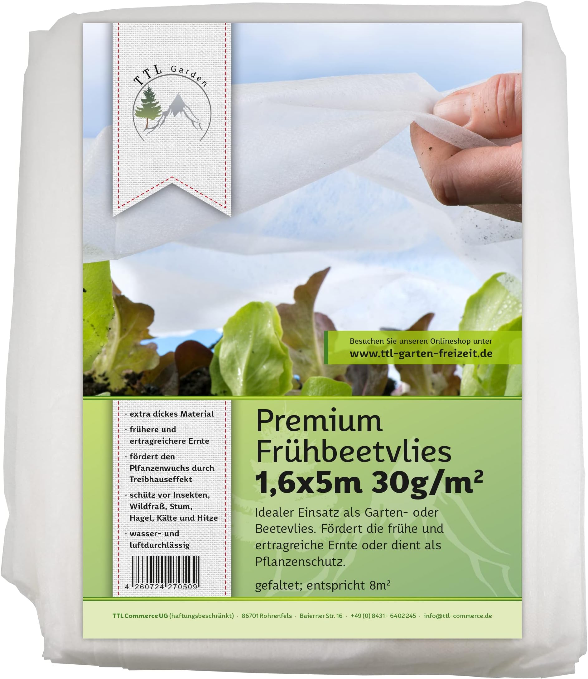 TTL Garden Vijvernet, vogelbeschermingsnet, 15 x 15 m, zwart, 30 g/m² - 12 x 12 mm, fijnmazig sterk HDPE, zwembadnet, fruitboomnet, tuinnet, vogelafweernet, scheurvast, rekbaar, robuust met 20