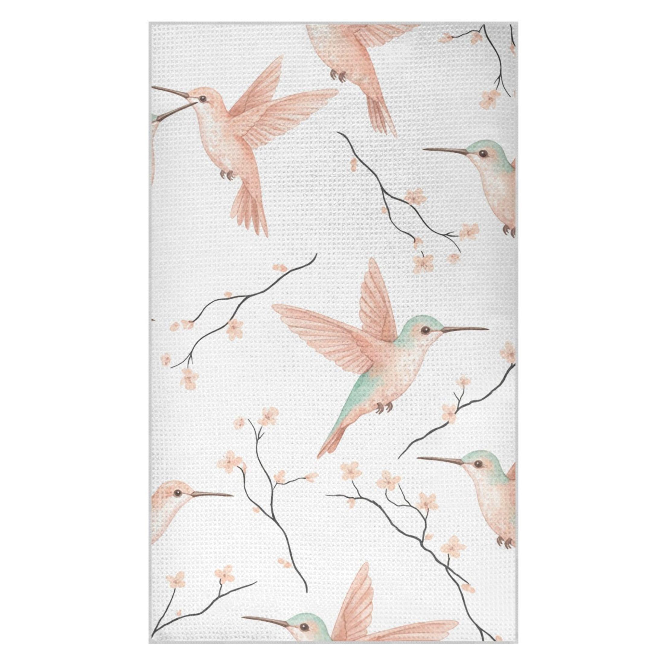 Kutsu Birds Waffle Weave Kitchen Towels Absorbent Quick Drying Dish Towels for Kitchen, Decorative Tea Towel, 18x30 in