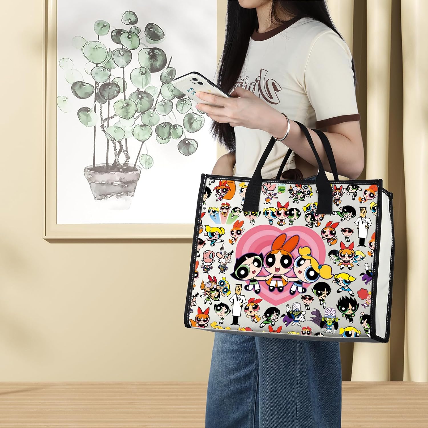 BWWKTOP Power Girls cartoon Crossbody Bag Blossom Fans Gift Bubble Messenger Bag Buttercup Merchandise
