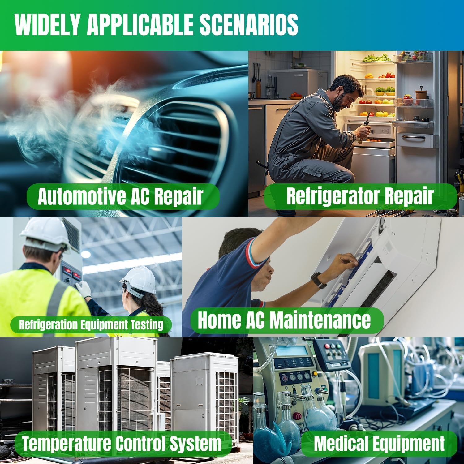 HVAC Refrigerant Leak Detector, Heated Diode Sensor & 0.05 oz/yr - Max Sensitivity Halogen Freon Leak Detector Sniffer Air Conditioning Detection 20-Inch Probe for R134A R410A CFCs HCFCs HFCs HFOs