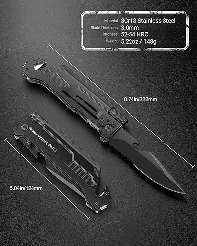 Miniatura 6 de Regalos para el día del padre para hombres, cuchillos multiherramienta 7 en 1 para acampar al aire libre, supervivencia, hombres, papá, novio,