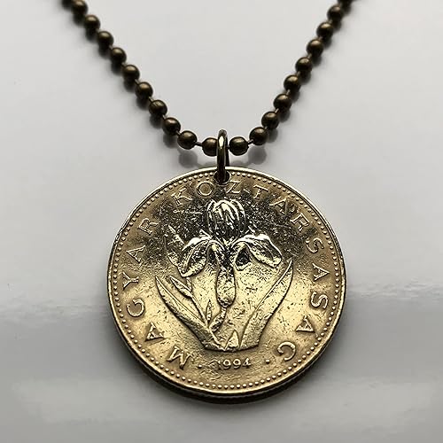 Miniatura 3 de 1994 Hungary Magyar 20 Forint coin pendant jewelry Hungarian iris flower Budapest Debrecen Szeged Miskolc Pécs Gyr Óbuda Tolna Matyó Hollók