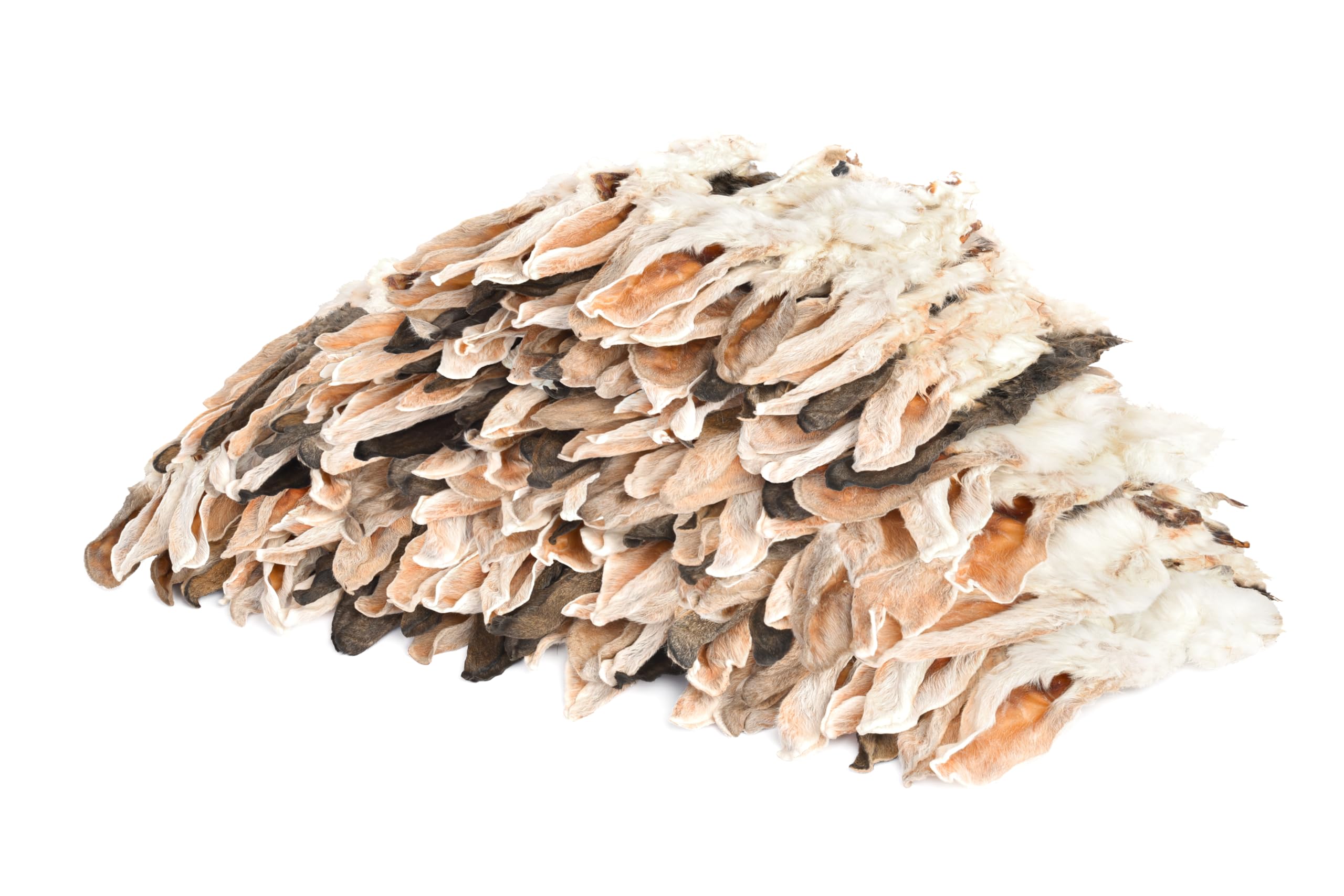 2 Kg Kaninchenohren mit Fell (4x500g) ca 150 STK. Hasenohren, fettarm, Kauartikel, Kausnack