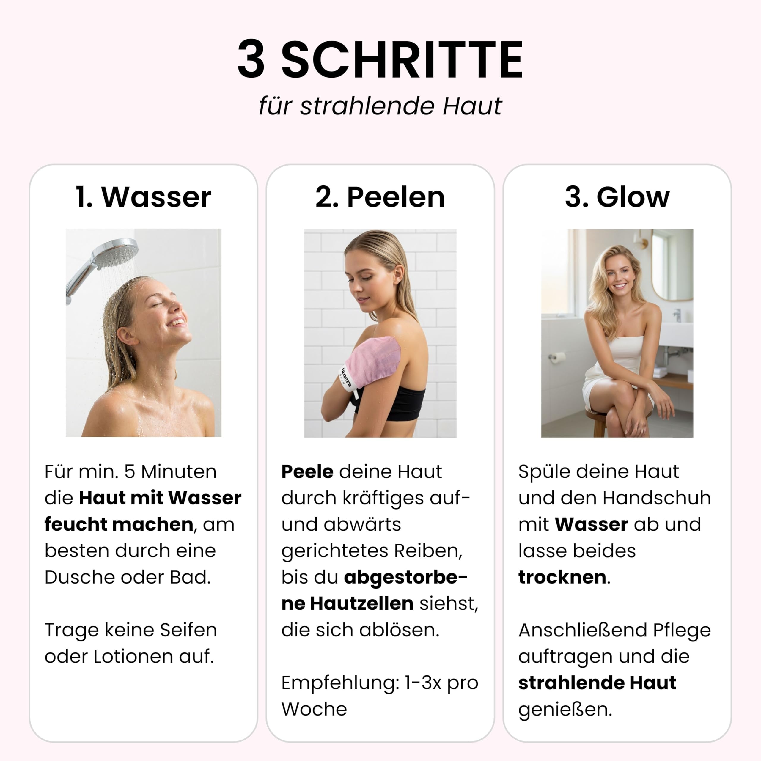 Peeling Handschuh Original Die Höhle der Löwen Kessa Hamam Body Scrub bei Keratosis Pilaris, Erdbeerbeine