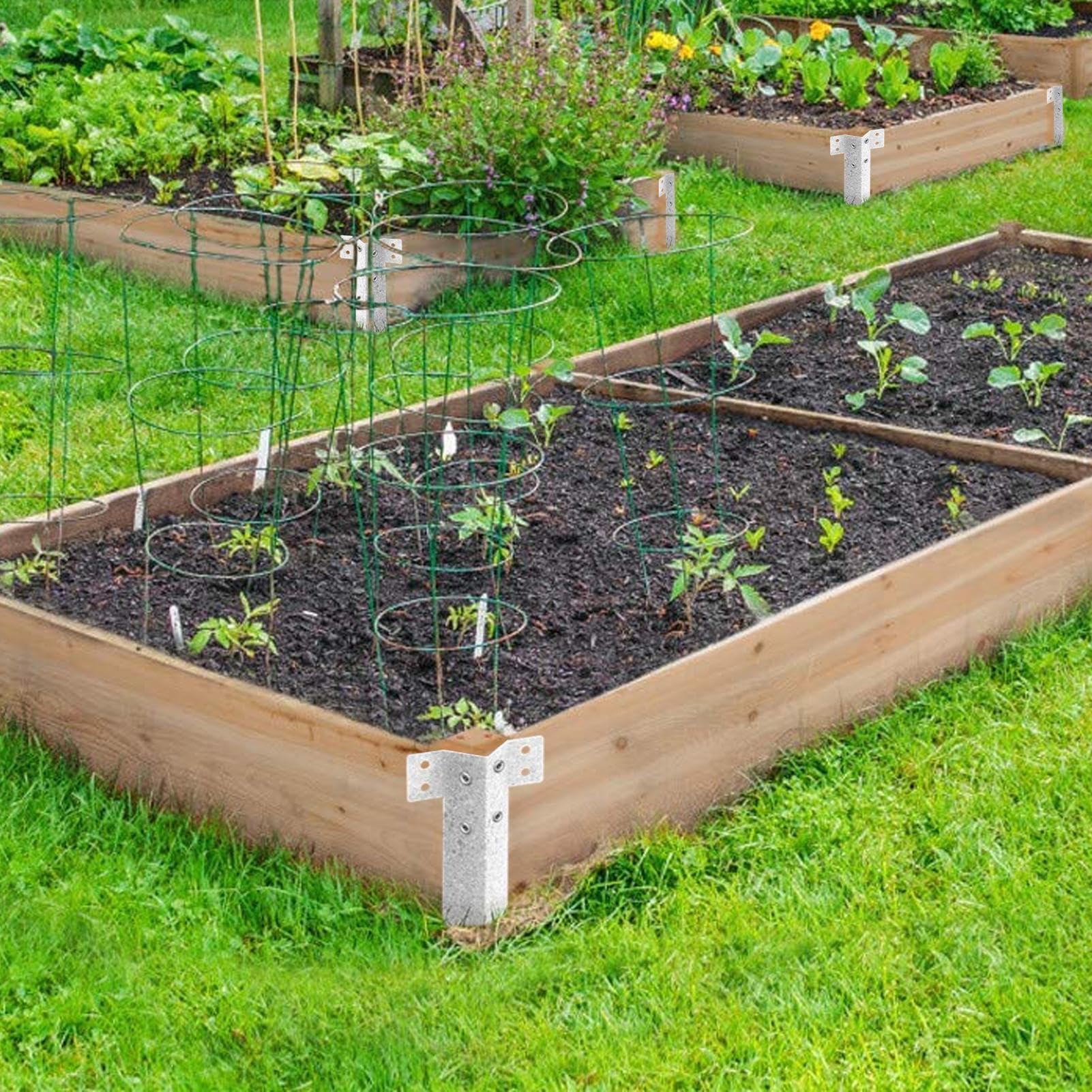 Gartenpfosten aus Metall | 10 x Rasen-Pfosten | Schwerer Wellenzaun für Schläfer Garten Garten Garten