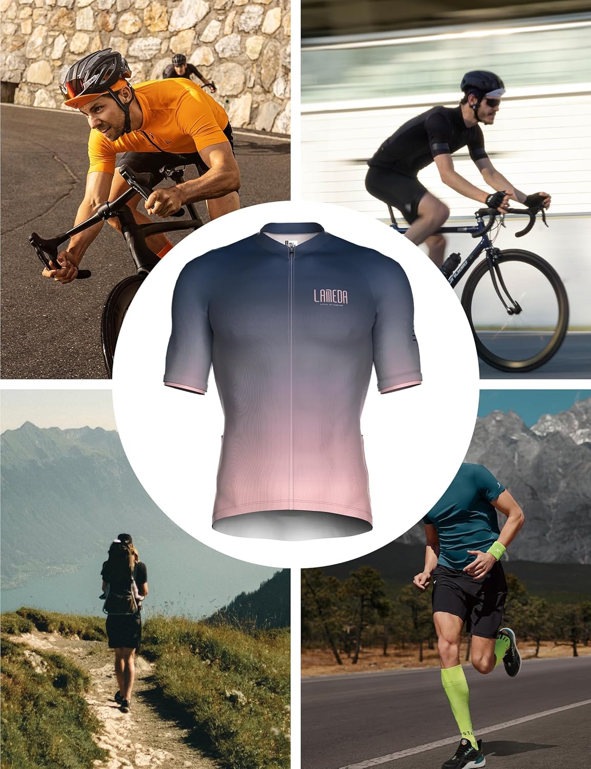 LAMEDA Mens Cycling Jersey Short Sleeve Biking Shirt with 3 Rear Pockets Moisture Wicking Breathable Quick Dry Bicycle Jersey - Image 8