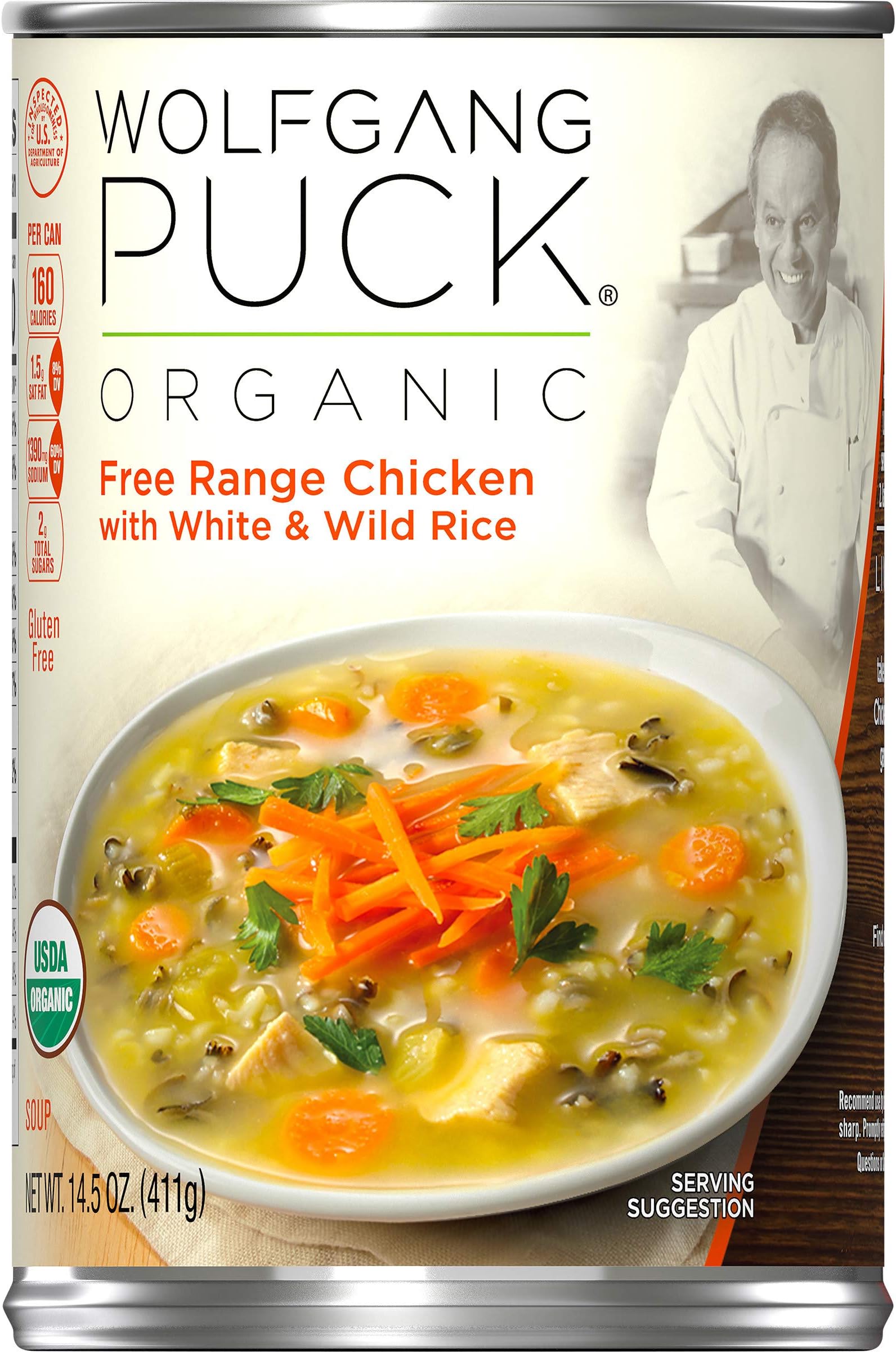 Wolfgang Puck Organic Free Range Chicken with White & Wild Rice Soup, 14.5 oz