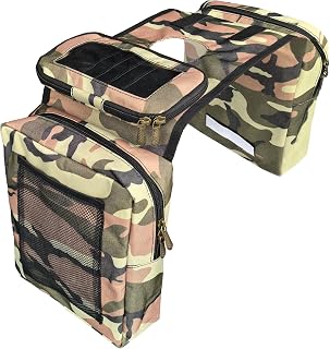 ATV Tank Bag Saddle Bag Waterproof Motorcycle Bag Compatible with Snowmobile Sportsman Scrambler FourTrax Grizzly UTV Hanging Storage Bag Camo Brown