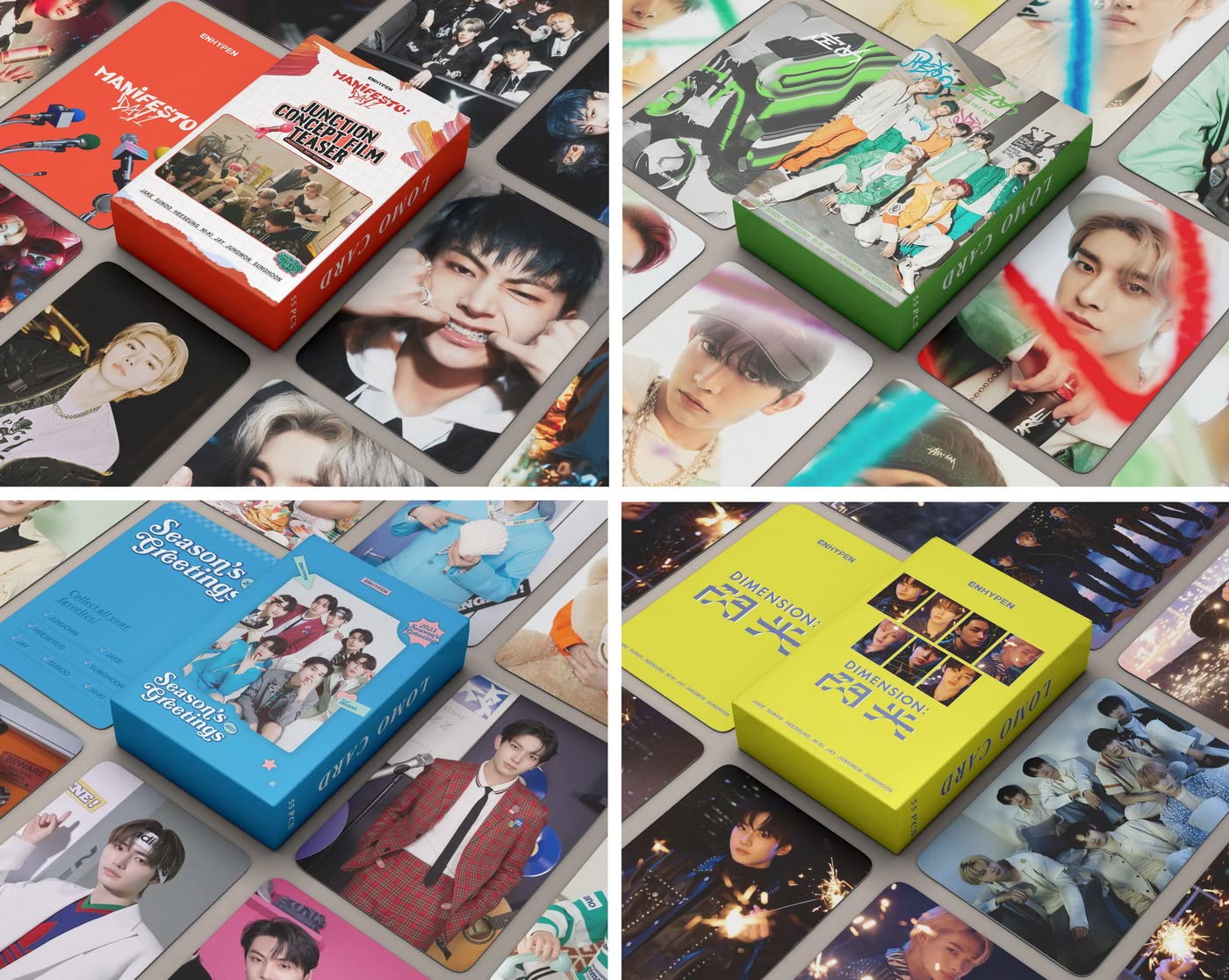 6UH8MB 4Pack/218PCS KPOP ENHYPEN Lomo Cards Photocards Album