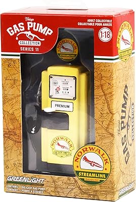 Collectibles 1948 Wayne 100-A Gas Pump Norwalk Gasoline Yellow and Black Vintage Gas Pumps Series 11 1/18 Diecast Model by Greenlight 14110 A
