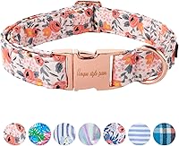 Vista 47 de Unique style paws - Collar para perro, hebilla de metal, diseño de hojas de plátano pintadas, regalo duradero, lindo, para perros pequeños, medianos