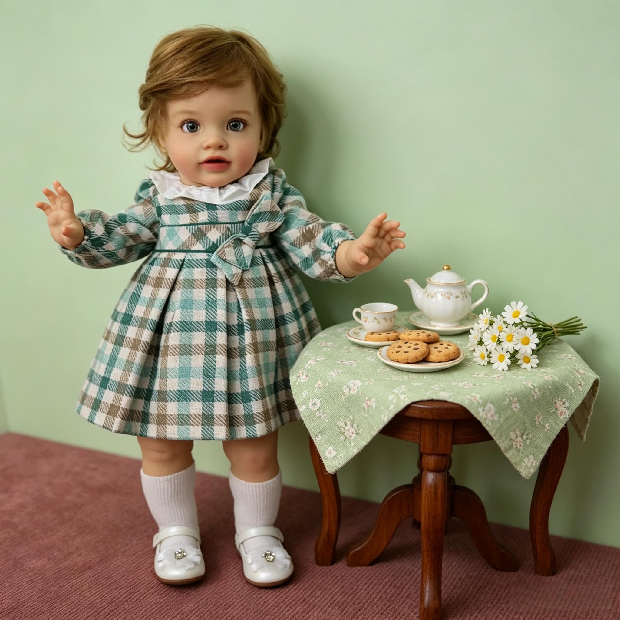 Lebensechte Reborn-Kleinkind-Puppen, Mädchen, Pippa, 66 cm, große Größe, Reborn-Babypuppe, realistische Kleinkind-Puppe, weicher Vinyl-Stoffkörper, echt aussehende Babypuppe, Spielzeug für