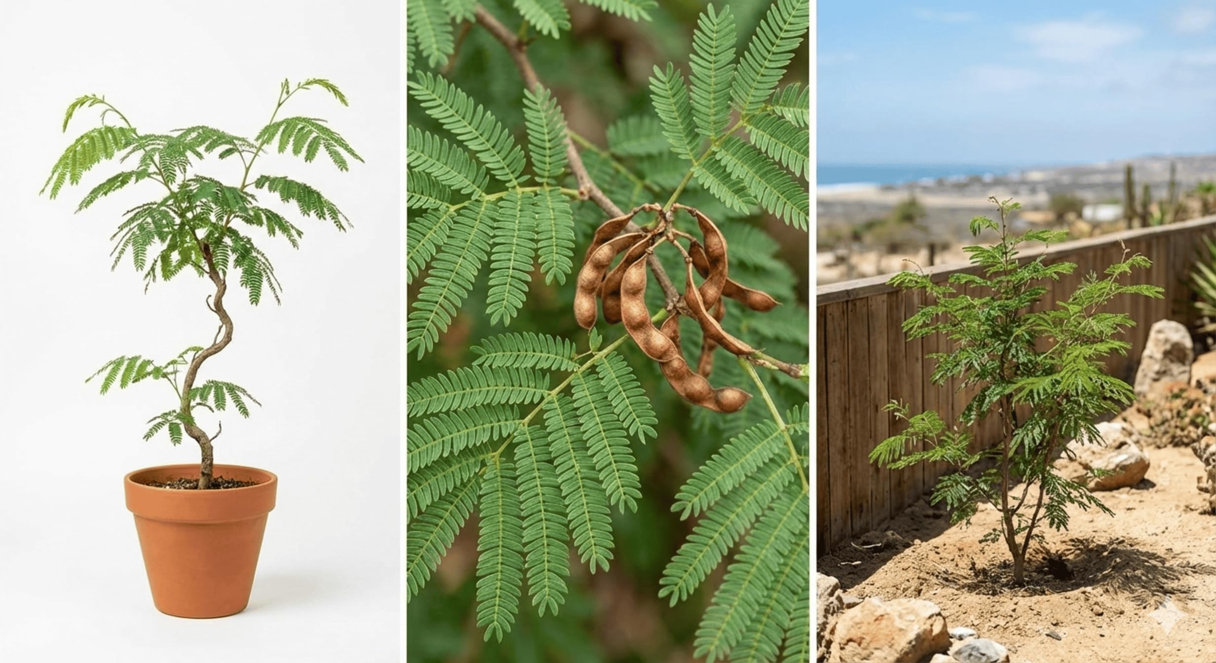 Libidibia coriaria Live Tree | Divi-Divi Tropical Specimen | Fragrant Flowers & Decorative Seed Pods | Drought Tolerant Landscape Plant 1 healthy live plant on Poly bag