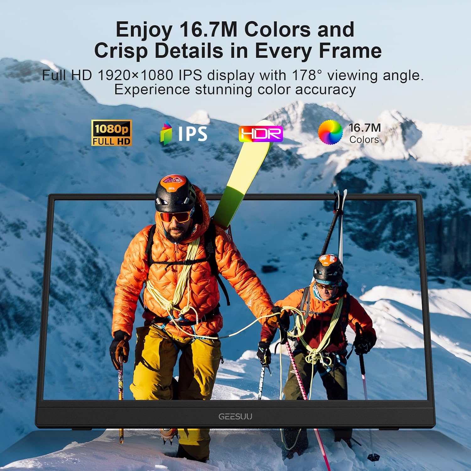 Portable Monitor 15.6" FHD HDR IPS Travel Laptop Screen Extender