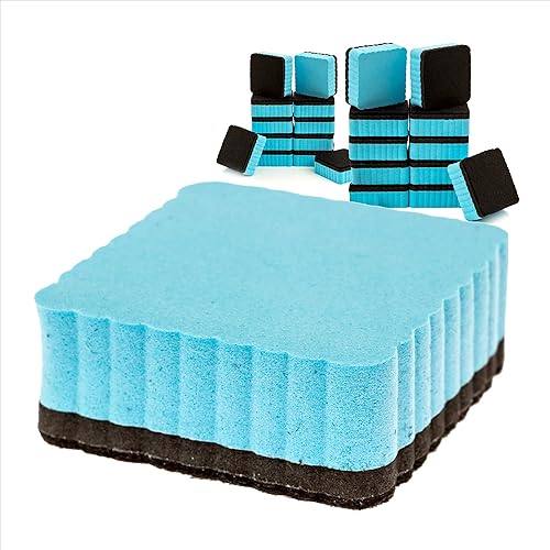 IMPRESA Paquete de 24 borradores magnéticos de borrado en seco de alta calidad, 2 x 2 pulgadas, borradores de pizarra blanca para aula, hogar y