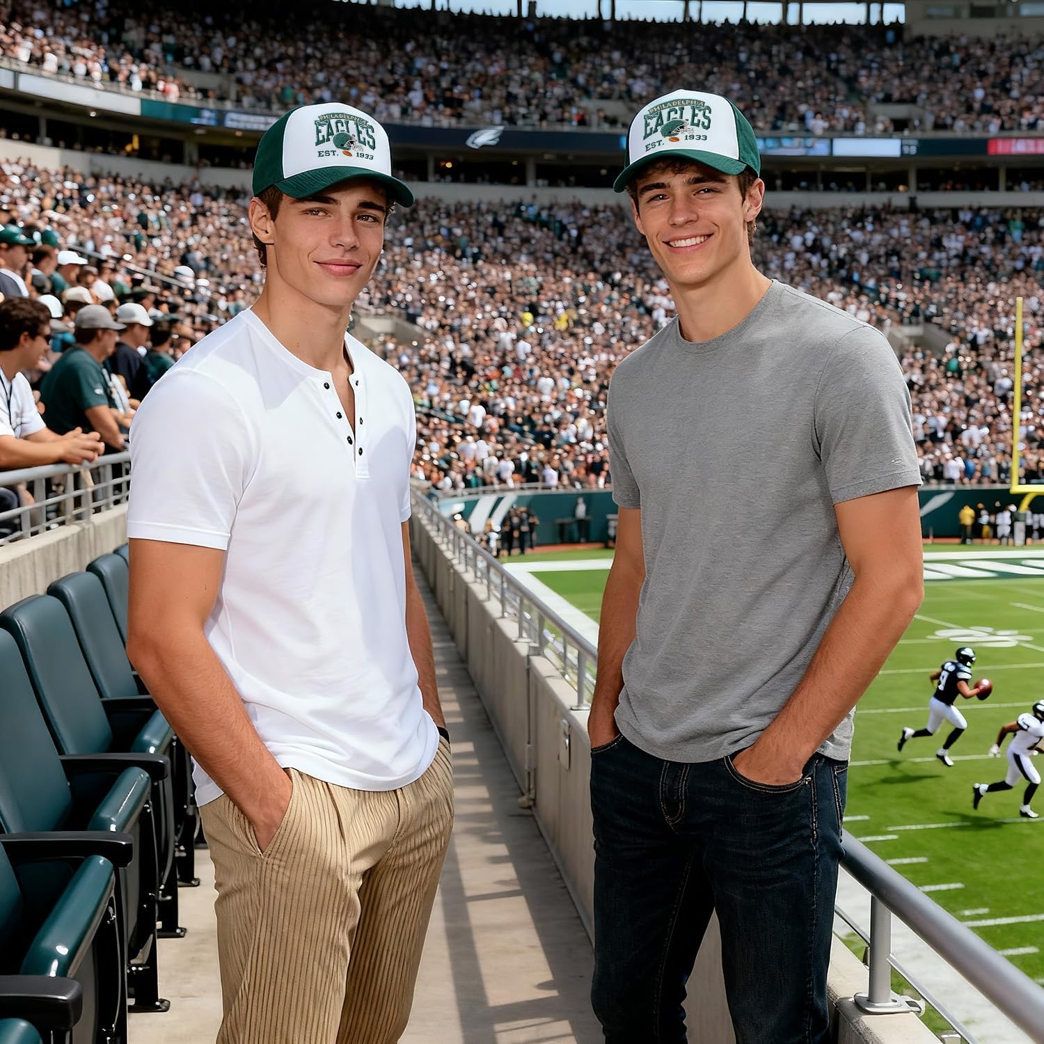 Football Fans Baseball Cap, Adjustable Embroidered Dad Hat for Men and Women, Classic Soft Top Cotton Cap for Sports Games - Image 4