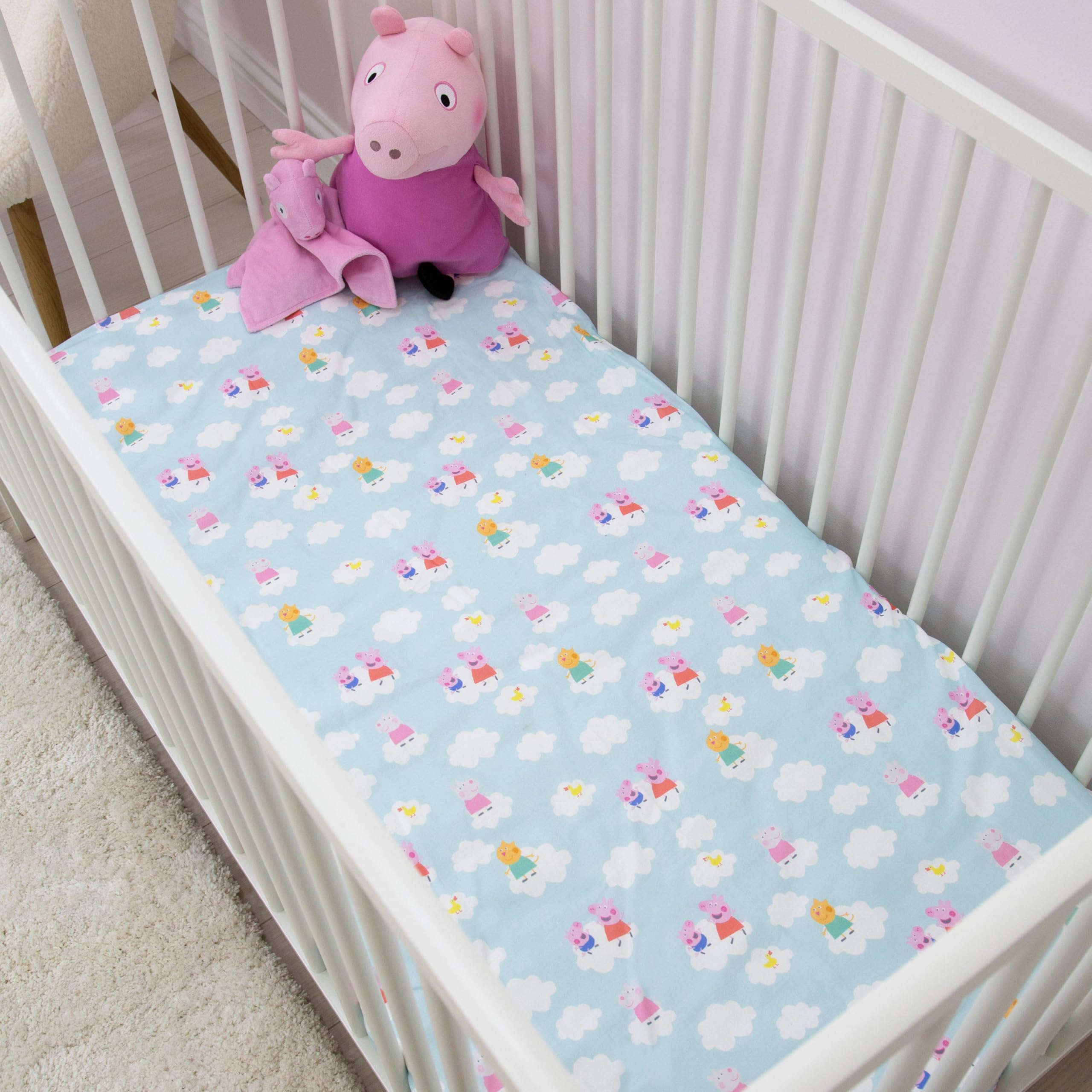 Character World Peppa Pig and Friends Officiële eenpersoonsbed dekbedovertrekset | Kleurrijk speels ontwerp omkeerbaar 2-zijdig beddengoed inclusief bijpassende kussensloop, roze
