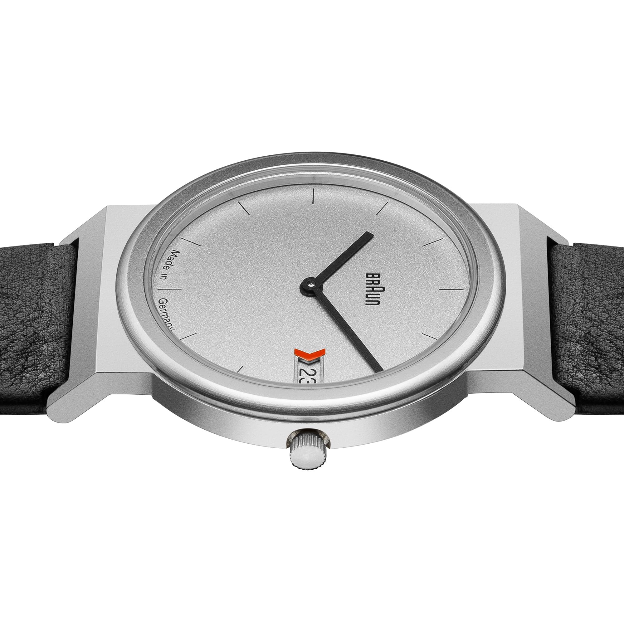 Braun Unisex - zegarek kwarcowy dla dorosłych, analogowy klasyczny wyświetlacz i skórzany pasek AW50, Czarny, pasek