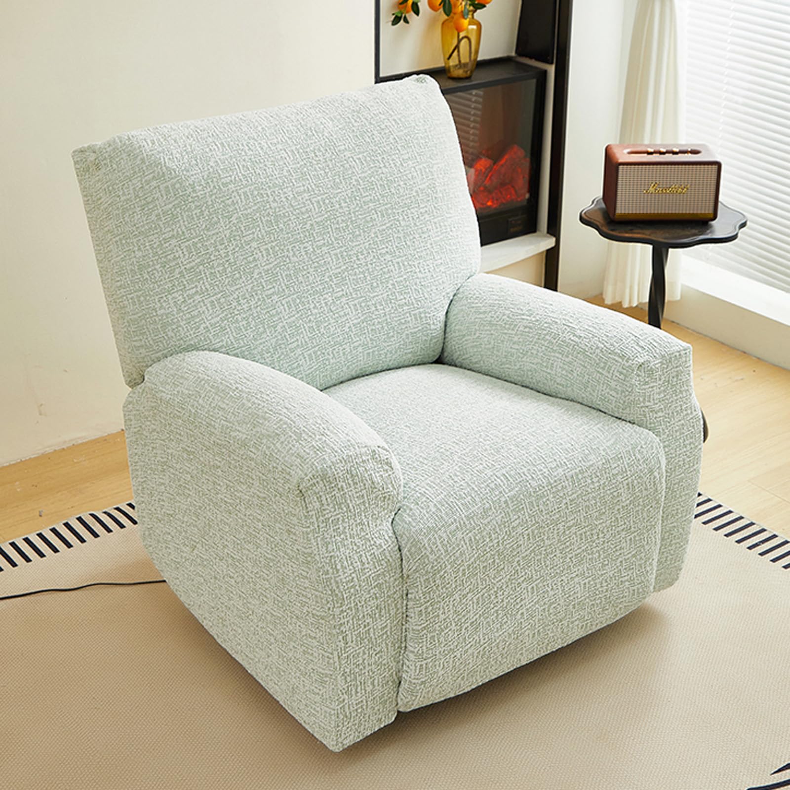 Copripoltrona Relax Reclinabile, Copri Poltrona Elettrica Universale, Fodera Poltrona Reclinabile in Ciniglia Elasticizzato, Lavabile Recliner Chair Cover(Size:10 Piece Set,Color:B-Verde menta)