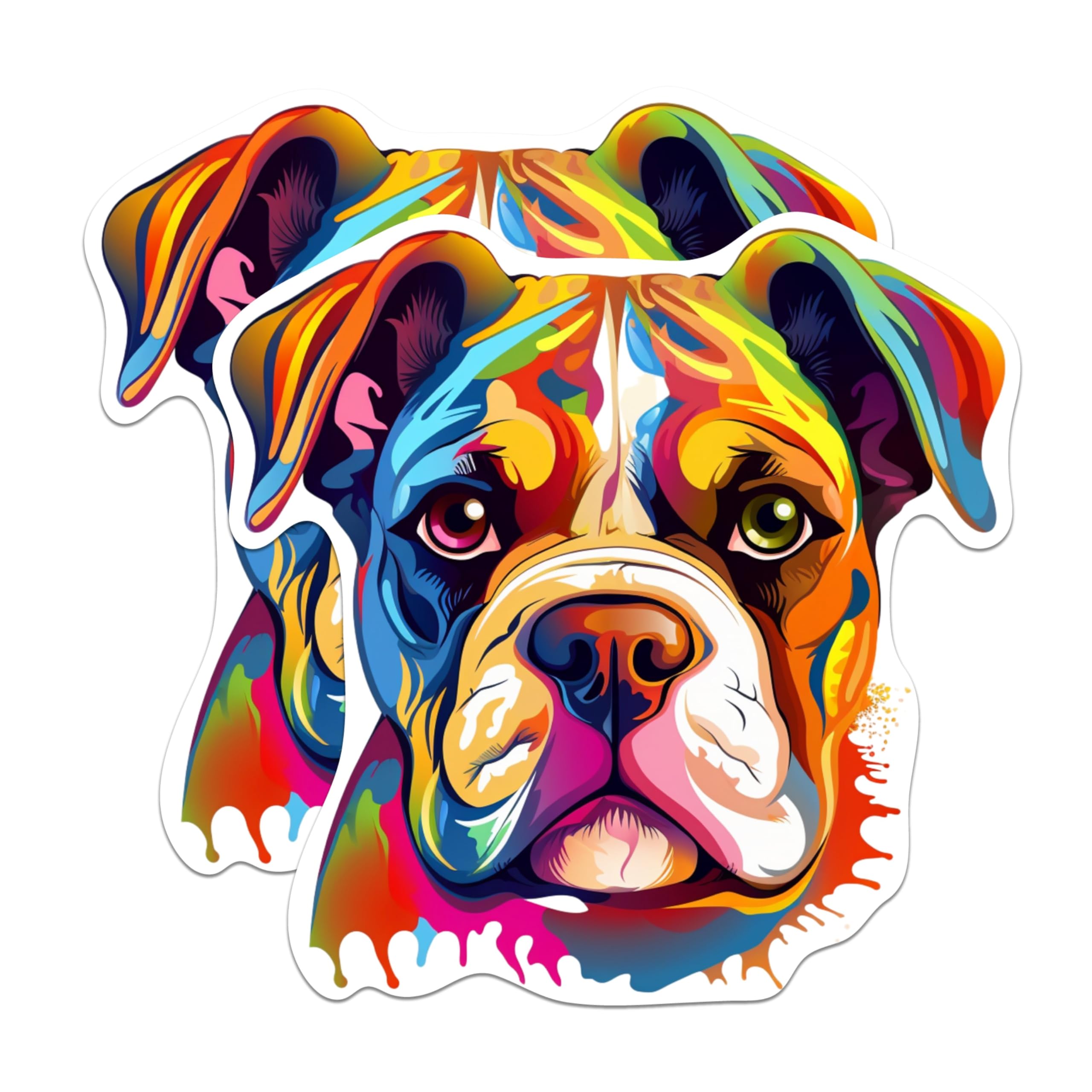 (2 Pack) Bulldog Dog Breed Stickers - 5 Inches On Longest Side - Choose from Over 100 Dog Breeds - for Cars, Trucks, Skateboards, Laptops - Made in USA - BMCS1803