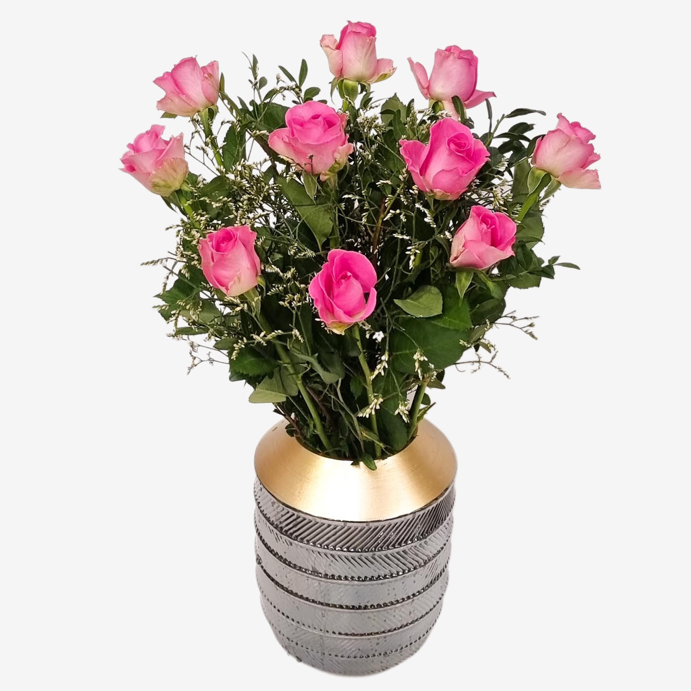 All Occasions Pink Roses Bouquet - Fresh Flowers Delivered Next Day With Prime - Hand-Tied Rose Floral Arrangement