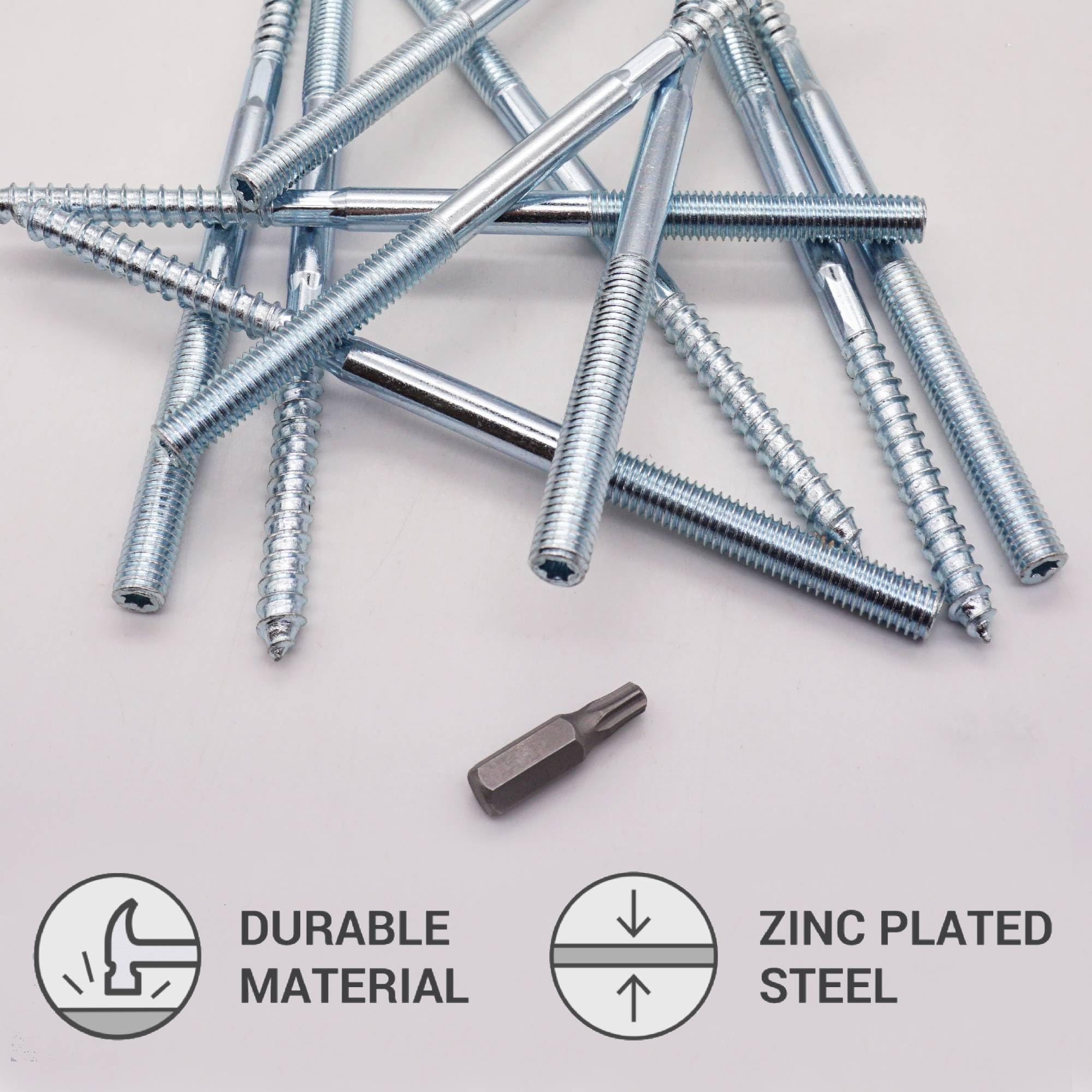SKIR'CO (10 piezas) Pernos de suspensión M8 x 150 mm, tornillos de pasador de rosca de doble extremo, pernos de doble cabeza