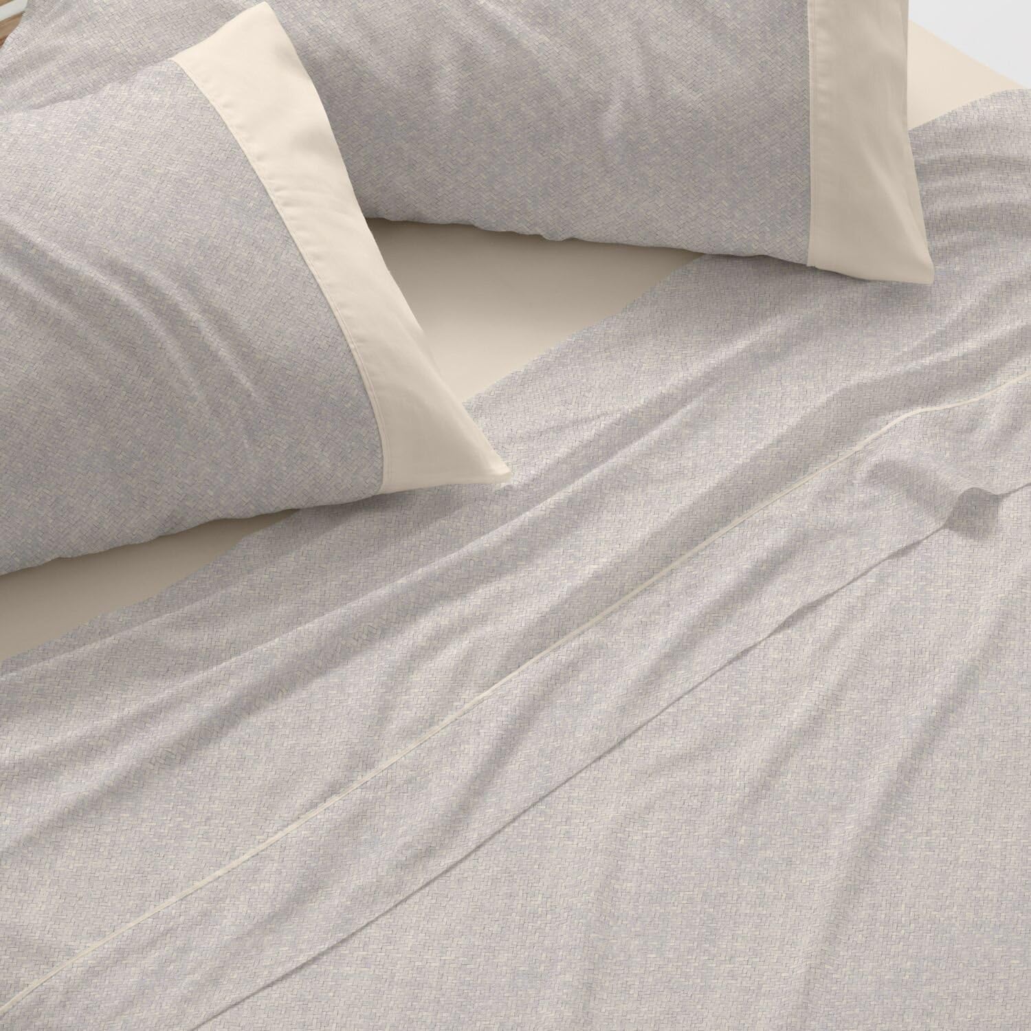 Burrito Blanco | Juego de sábanas | Cama de 135cm (+Medidas Disponibles) | Poliéster 50% Algodón 50% | Diseño 042 | Color Gris (135x190/200cm)