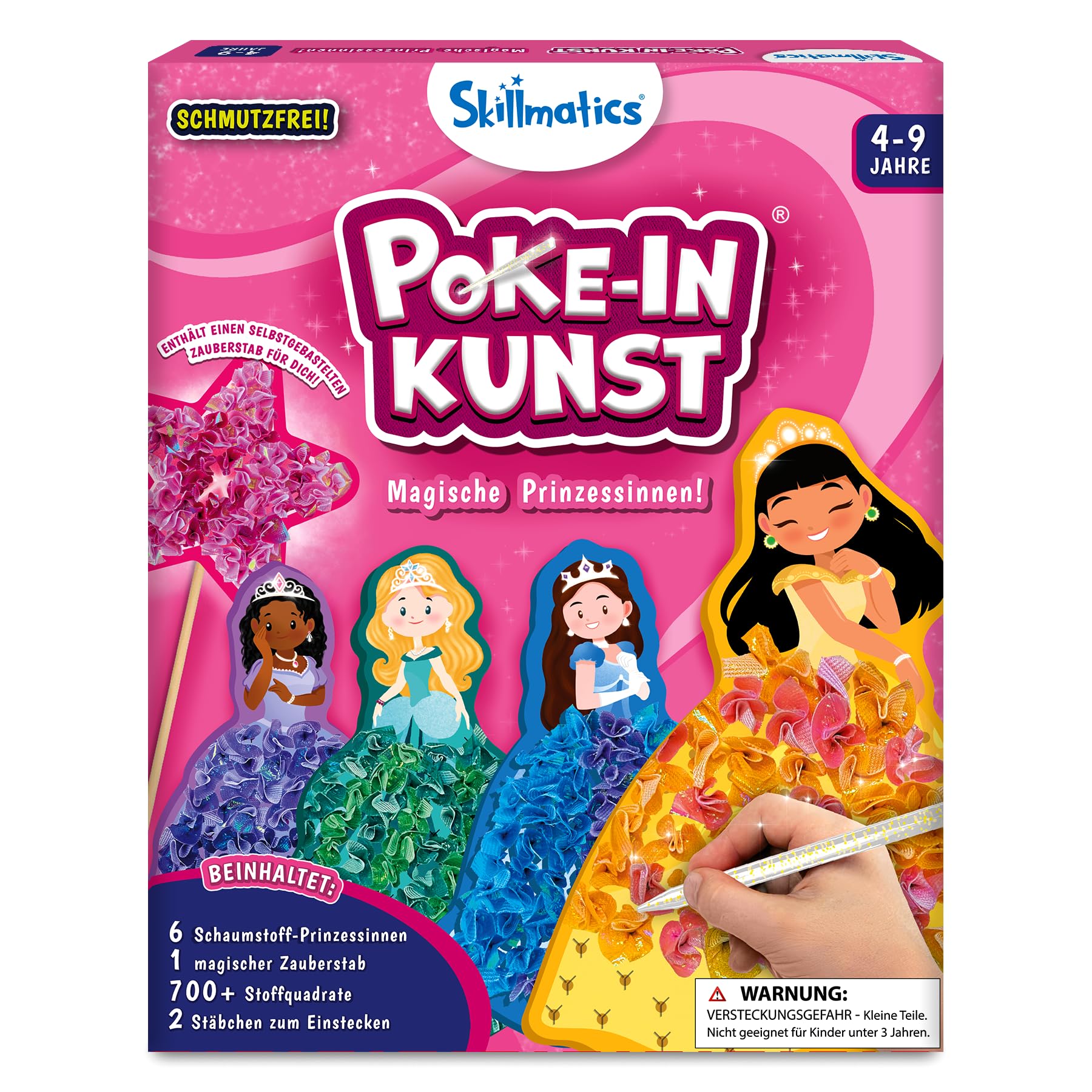Skillmatics Poke-in Kunst magische Prinzessinnen - Nähkunst für Kinder | Schmutzfreie Bastelaktivität, Craft-Kits, DIY-Aktivität, Geschenke für Mädchen und Jungen im Alter von 4, 5, 6, 7, 8, 9