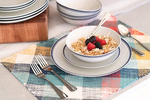 Vista 17 de 10 Strawberry Street Coupe Double Line - Juego de vajilla de 12 piezas, color rosa, rosa brumoso, SM-1200-CP-P Rosa brumosa