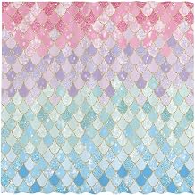 Allenjoy 72"x72" Mermaid Scales Shower Curtain for Bathroom Ocean Under The Sea Pink and Blue Girl Home Bath Decors Durable Waterproof Fabric NO Glitter Machine Washable