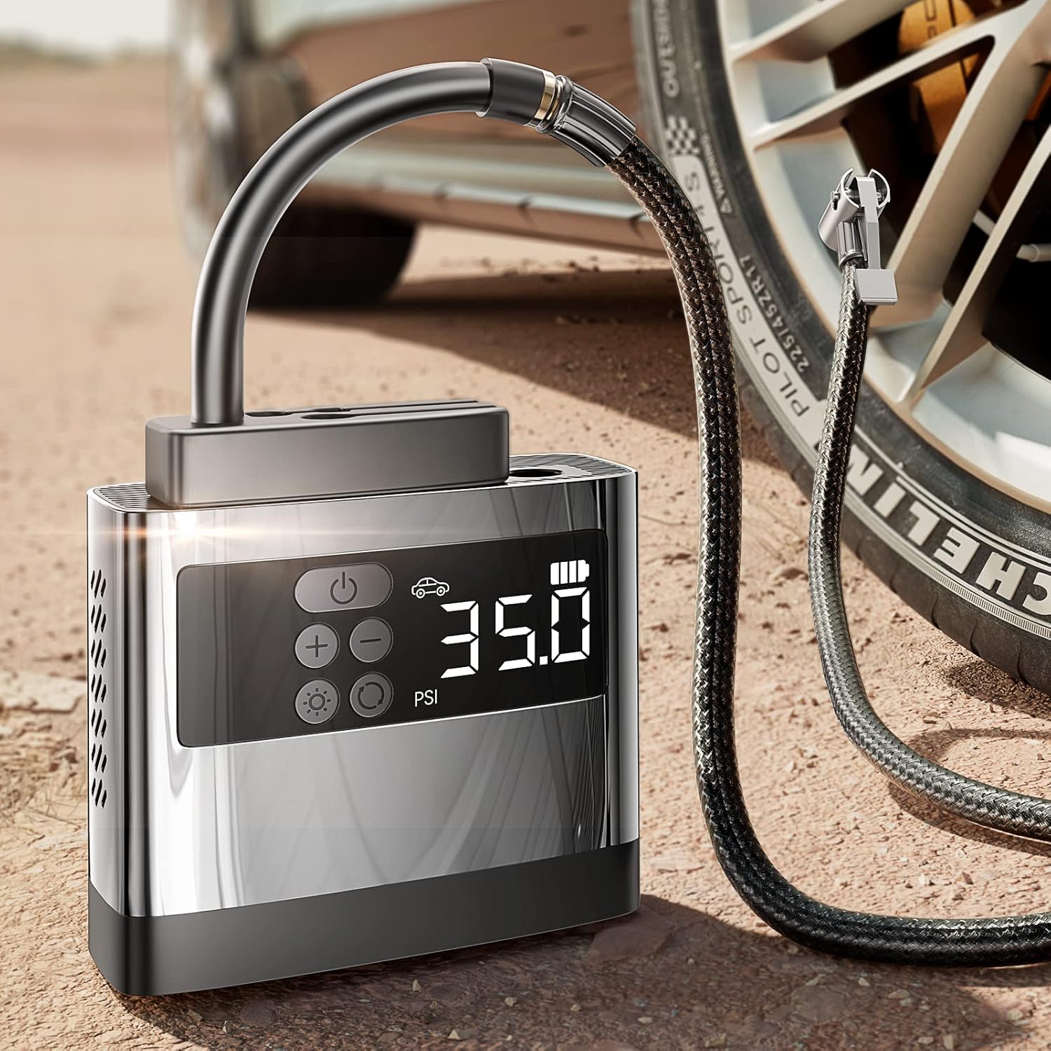 LISEN Tire Inflator Mini Bike Pump Cordless Air Pump