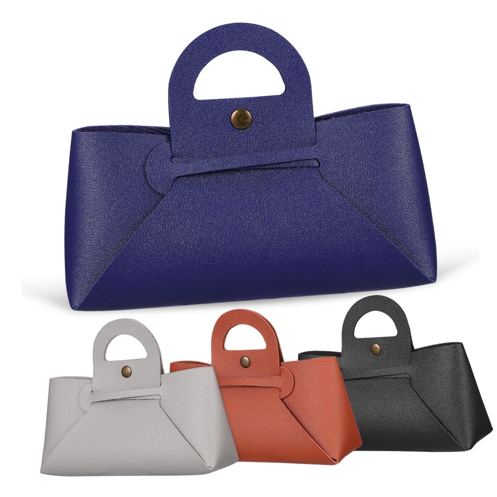 Didiseaon 4 Pezzi Custodie Portaocchiali PU Resistenti e Leggere Organizer per Occhiali Cellulare e Chiavi Compatta in Grigio e Marrone Scuro