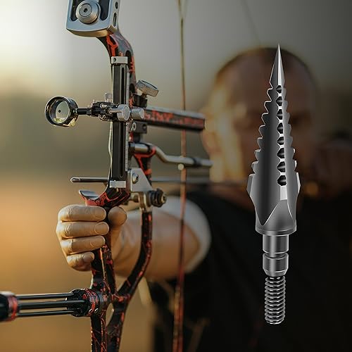 Miniatura 7 de SUNYA Broadheads 100120125150 - Puntas de flecha de tiro con arco para compuesto, arco recurvo y ballesta, paquete de 12