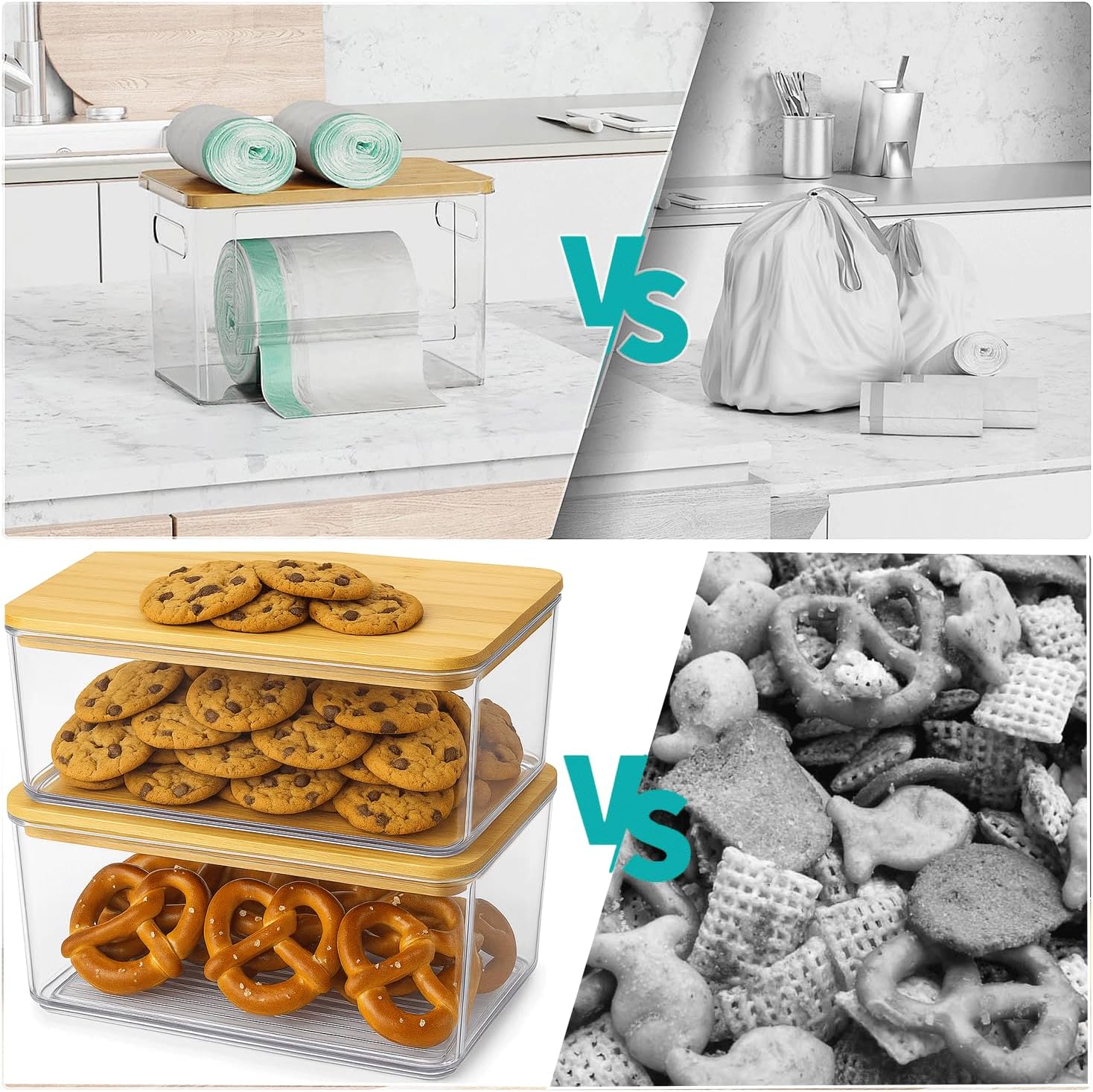 2 Pack Trash Bag Holder Dispenser for Kitchen, Laundry Room Trash Bag Holder, Acrylic Trash Bag Dispenser Extra Large for Kitchen, Laundry Room Under Sink Organization and Storage - Image 4