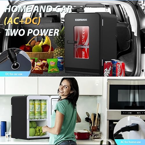 Miniatura 3 de Mini refrigerador para dormitorio, 15 litros21 latas, mini refrigerador portátil con alimentación CACC para oficina, dormitorio y automóvil,