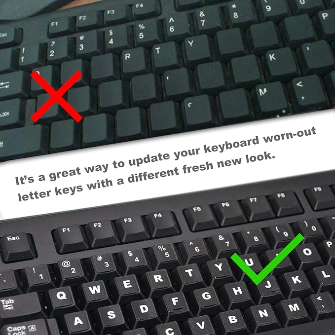 Teclado Stickers Inglés Universal 2 Unidades Negro Mate miniatura 3