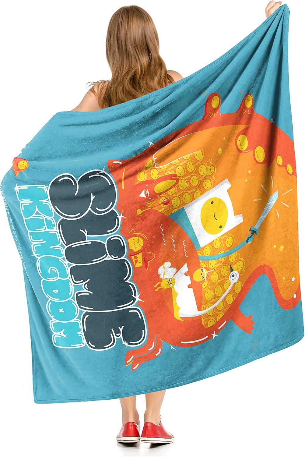 NORTHWEST Adventure Time Silk Touch Throw Blanket, 50" x 60", Slime Kingdom